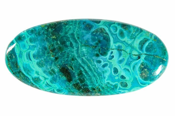 Banded Chrysocolla and Malachite Oval Cabochon #171417